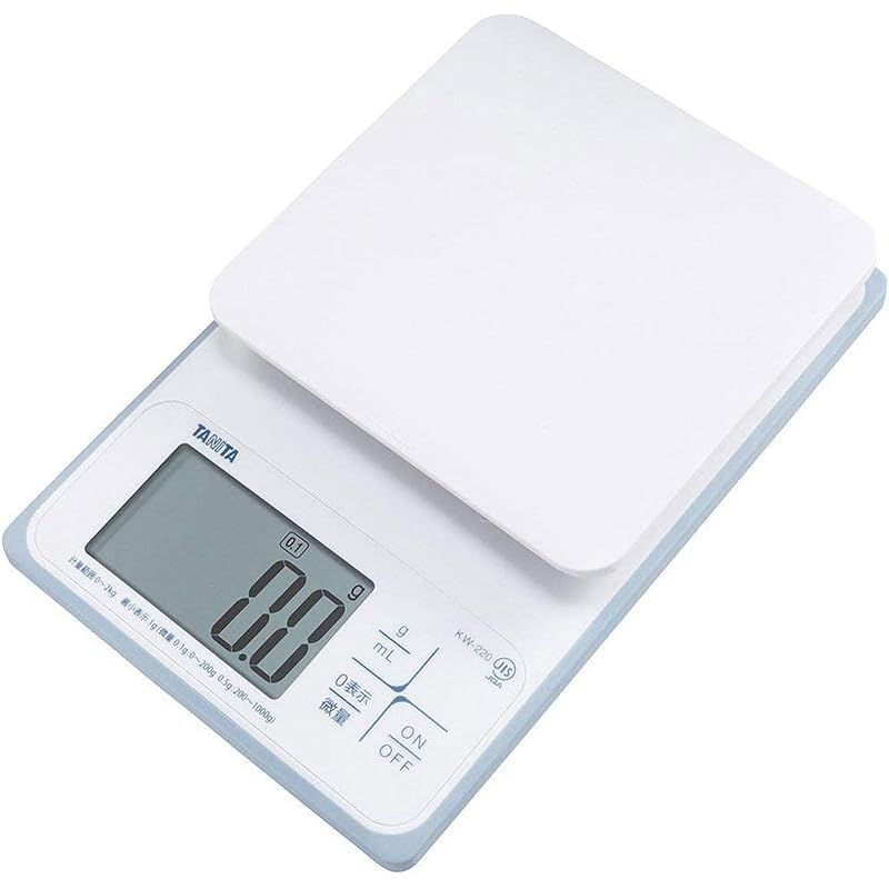 타니타 쿠킹 스케일 주방 저울 쿠킹 스케일 방수 디지털 2kg 0.1g 유닛 KW-220 WH 세척 가능 주방 저울 화이트 0