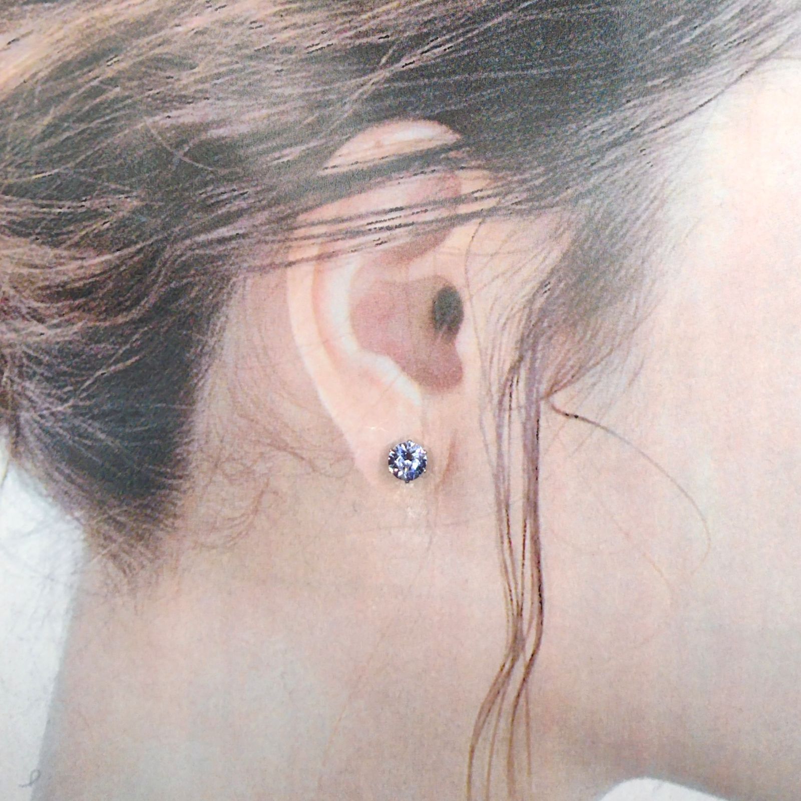 6mm スワロフスキー プロヴァンスラベンダー サージカルステンレス 