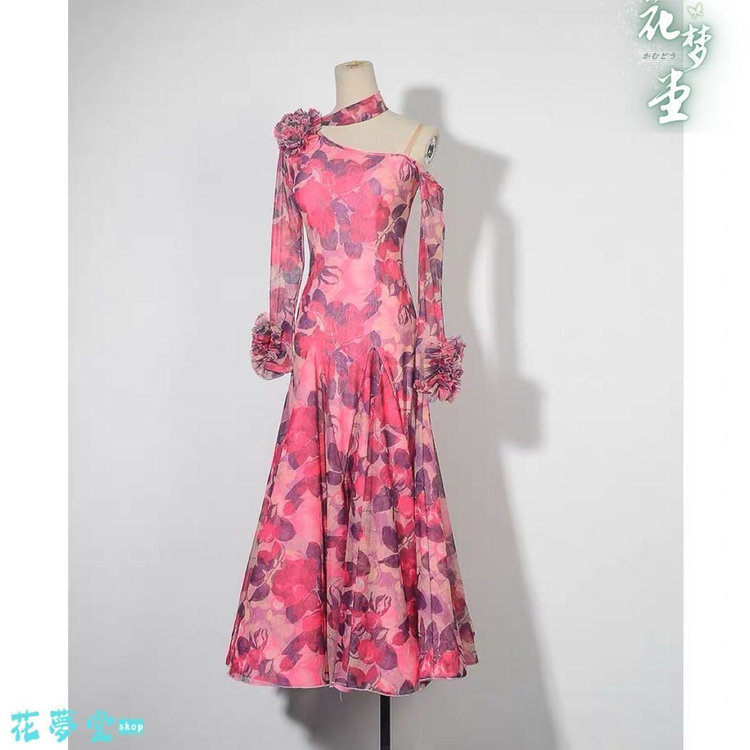 25年 ♥アニマル ヒョウ柄 社交ダンス衣装 ダンスウェア ダンス ドレス 衣装 撮影会 舞台 イベント 原野空間-93