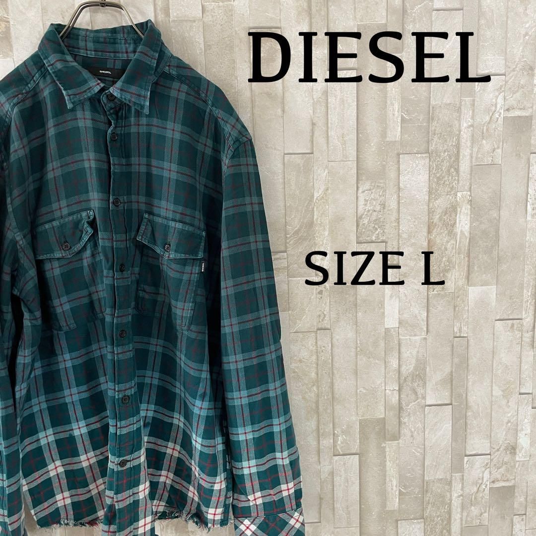 DIESEL MILLER グラデーションブリーチチェックシャツ L