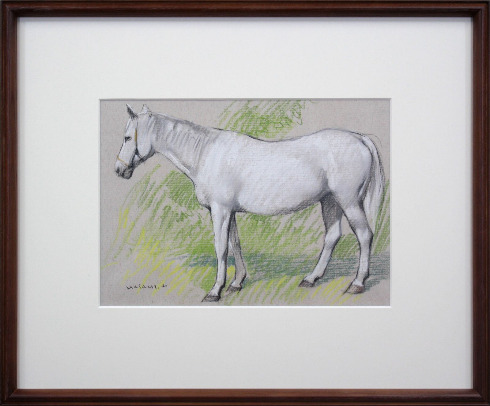山岸正巳『白馬』パステル画【真作保証】 絵画 山岸正巳『白馬』パステル画【真作保証】 絵画 - メルカリ