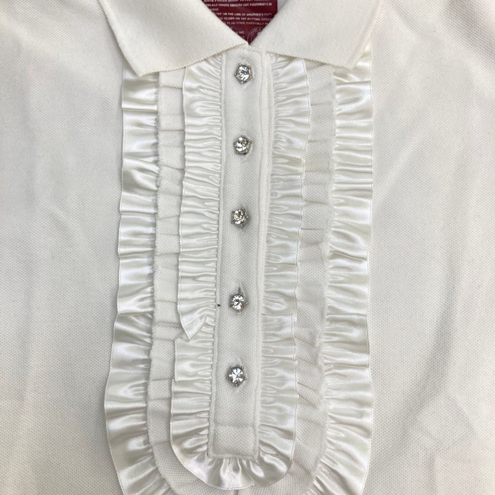 サイズ：S MARK&LONA マークアンドロナ 半袖ポロシャツ フリル