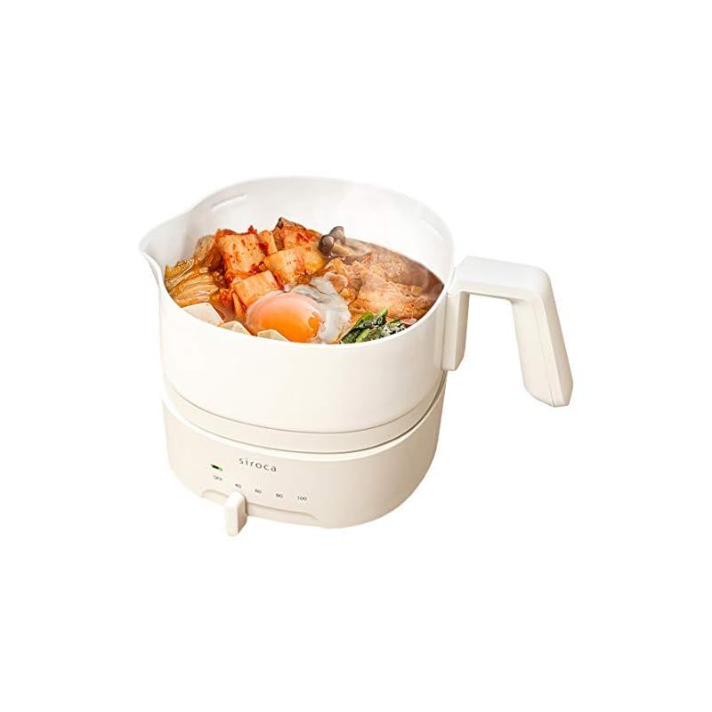 シロカ おりょうりケトル ちょいなべ リニューアルモデル|丸洗い可|温度調整機能|容量1L|電気ケトル SK-M153 アイボリー 1