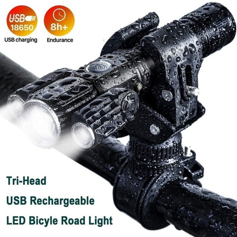【オープニングセール】 USB充電式 LED懐中電灯 自転車ライト 最長８時間