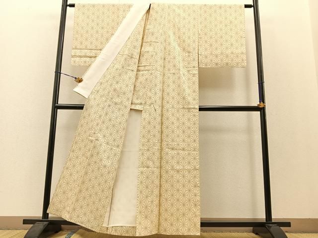 平和屋着物●本塩沢　訪問着　麻の葉文様　正絹　逸品　AAAT9373np 平和屋着物○本塩沢 訪問着 麻の葉文様 正絹 逸品 AAAT9373np