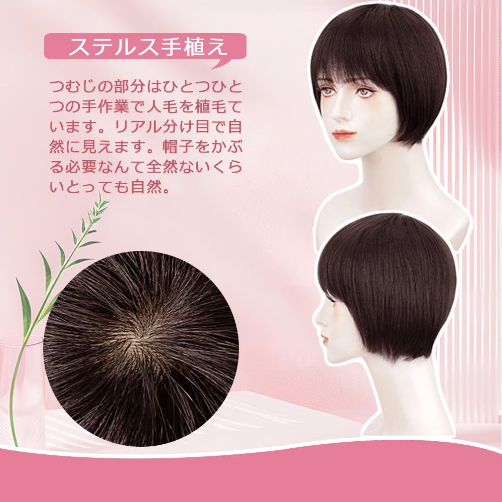 wig レディーズ 自然 女性 小顔 かつら 日常 フルウィッグ 人毛100％ 耐熱 ヘアネット ボブ 付き ウィッグ Jブラウン 935 P-Z