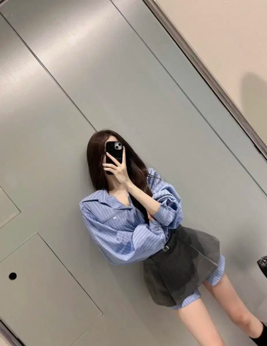 YUSE コーディネートセット PAUDE ベルト Aライン バックル ショート スカート ズボン シャツ