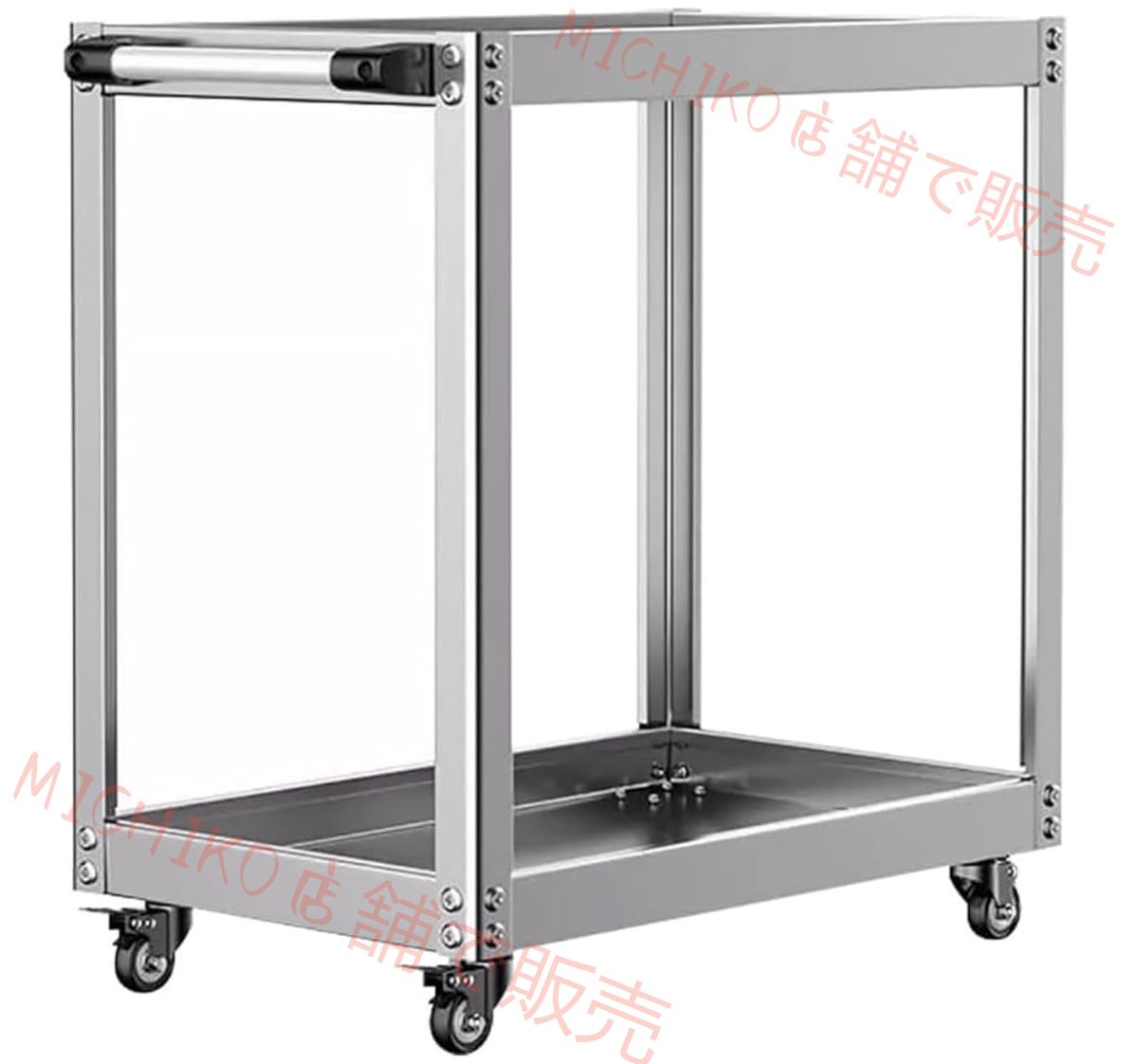 ステンレス製ツールカート 工具ワゴン 整備用ワゴン ツール 2段 回転キャスター付き ブレイキー付き 工具カート 工具台車 DIY 自動車用 ガレージ キッチン