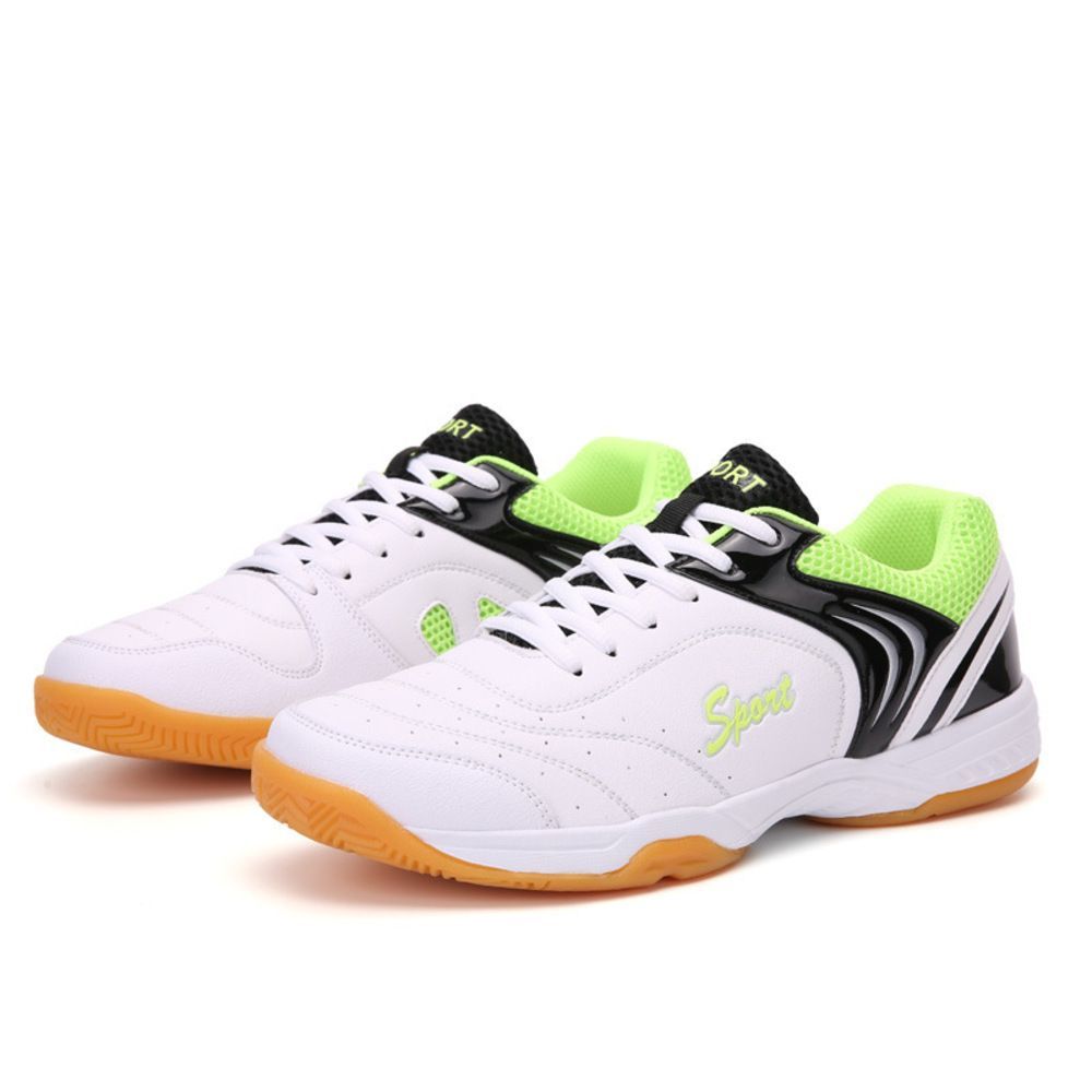 ホワイト×グリーン  36(23cm)  スポーツシューズ pmysport7059 スポーツシューズ スニーカー テニス シューズ テニスシューズ ソフトテニスシューズ バレーボールシューズ 卓球シューズ カーペッ