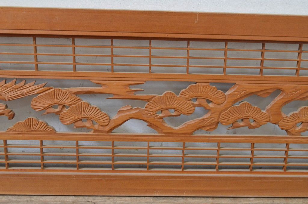 ▽現状販売▽ 欄間2枚セット アンティーク建具 松 彫刻 組子細工