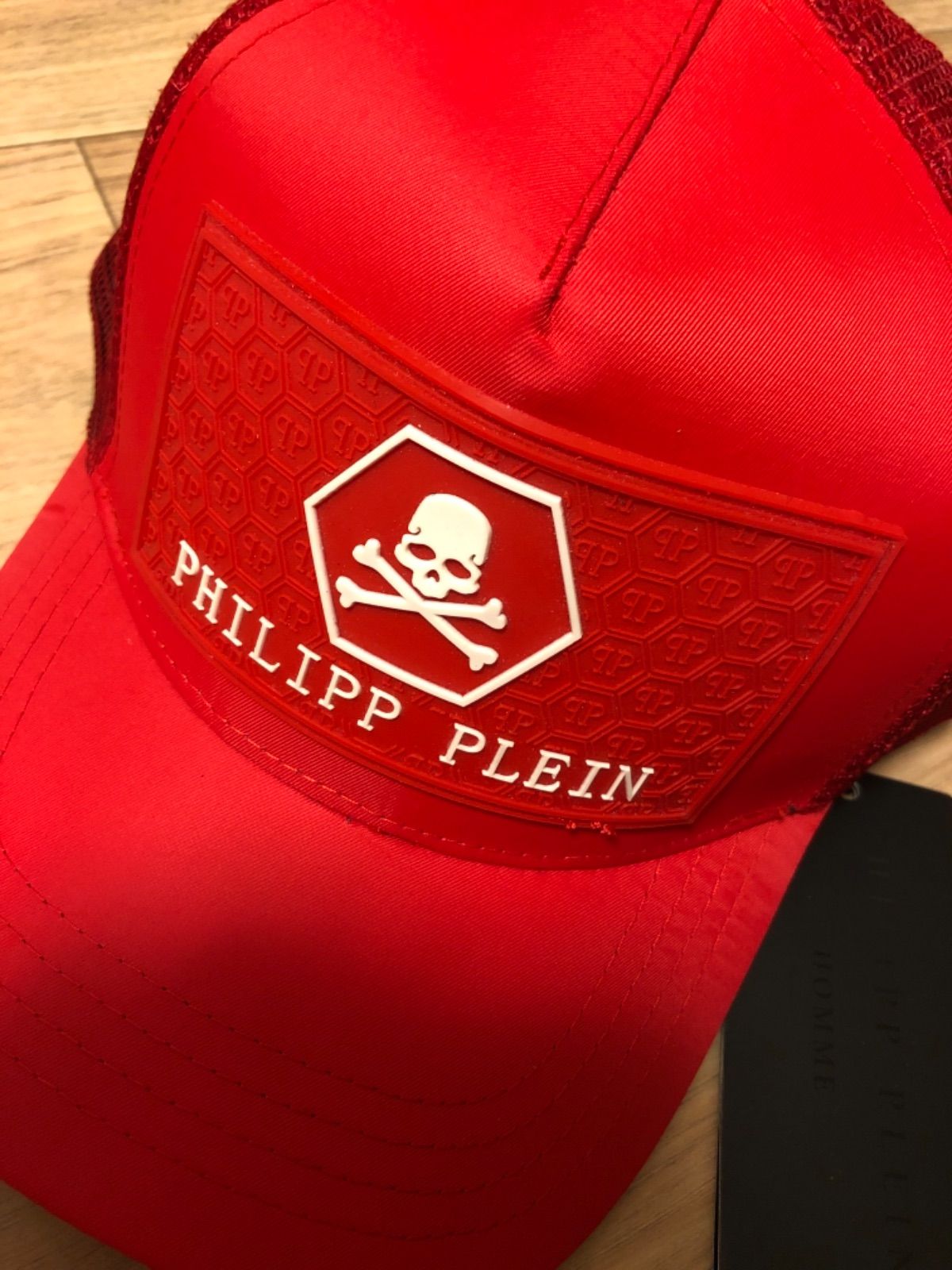 023 PHILIPP PLEIN レッド メッシュ スカルロゴ キャップ - 313 ...