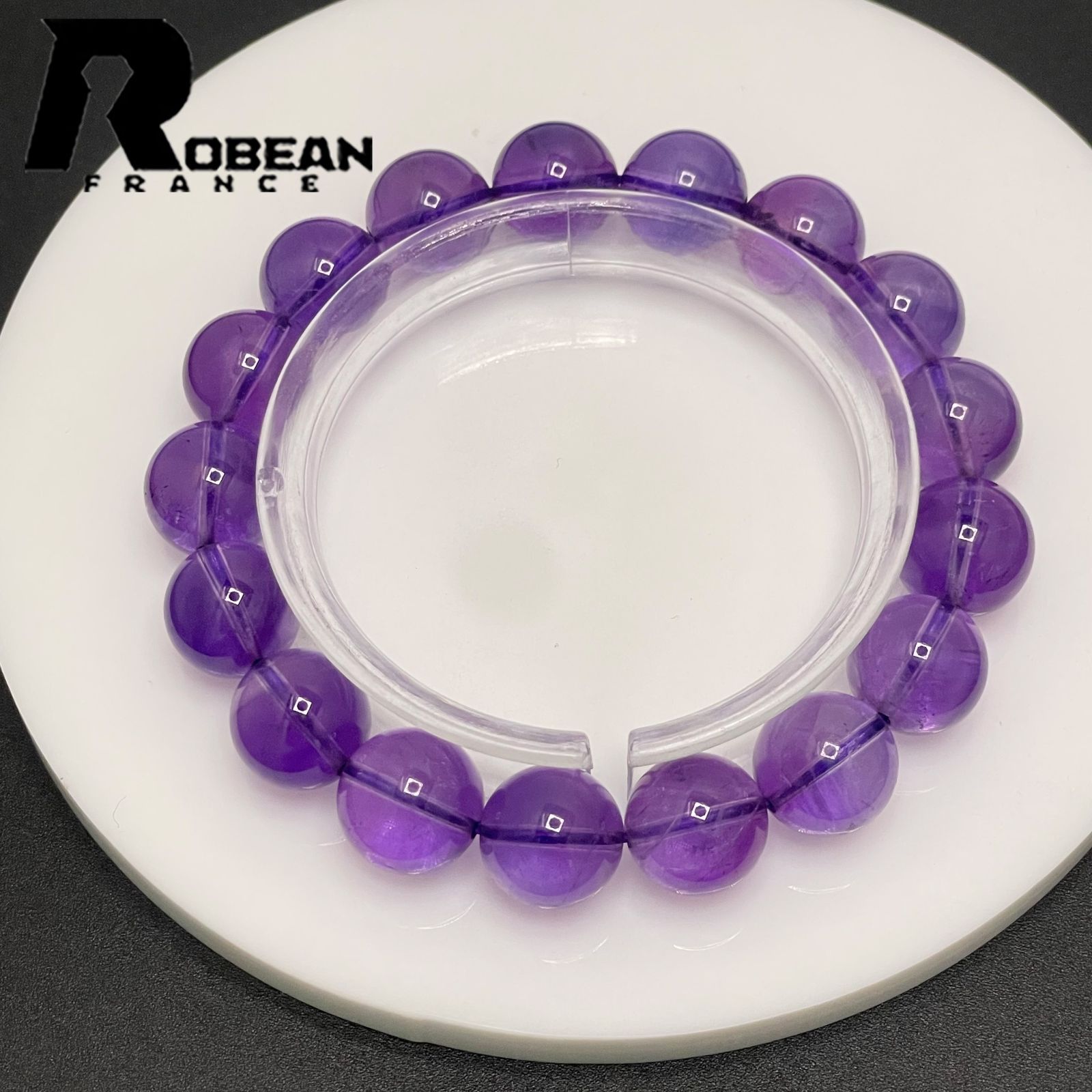 在庫切れ 綺麗 EU製 定価6万円ROBEAN・アメジストファントムパワーストーン ブレスレット アクセサリー 天然石 きれいめ 高級 レア 貴重 幸運 贈り物 プレゼント ギフト  12.3-12.7mm 1002H086