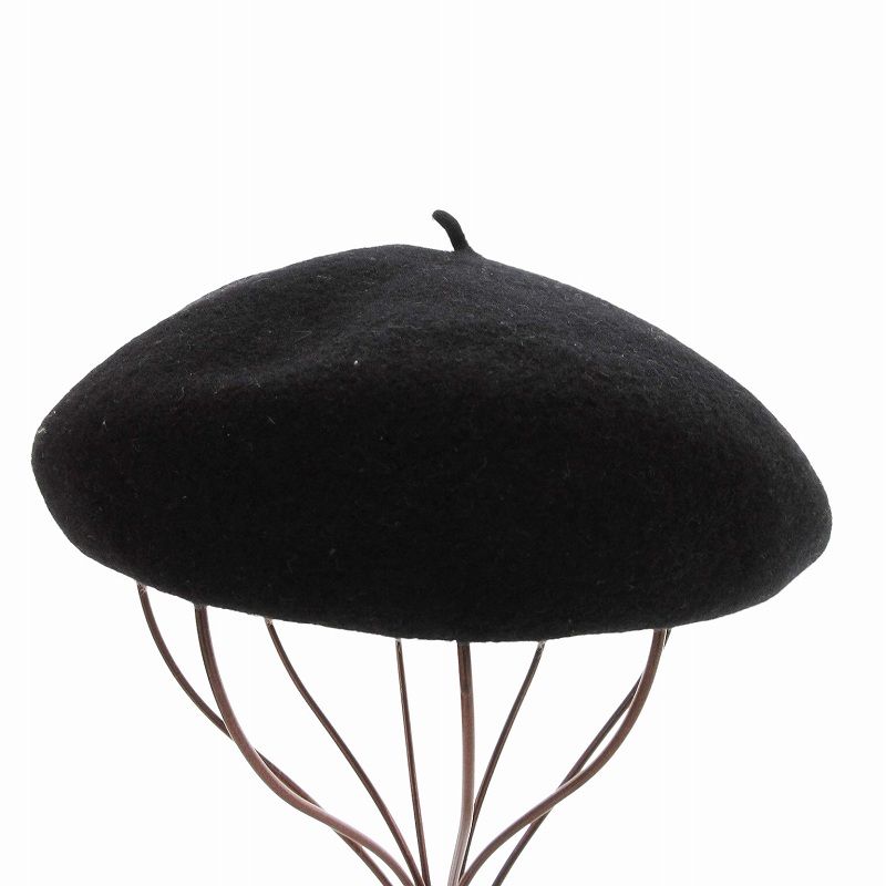 アニエスベー　ベレー帽　ブラック AC17 E BERET キッズ ベレー帽（ハンチング/ベレー帽）｜agnes b