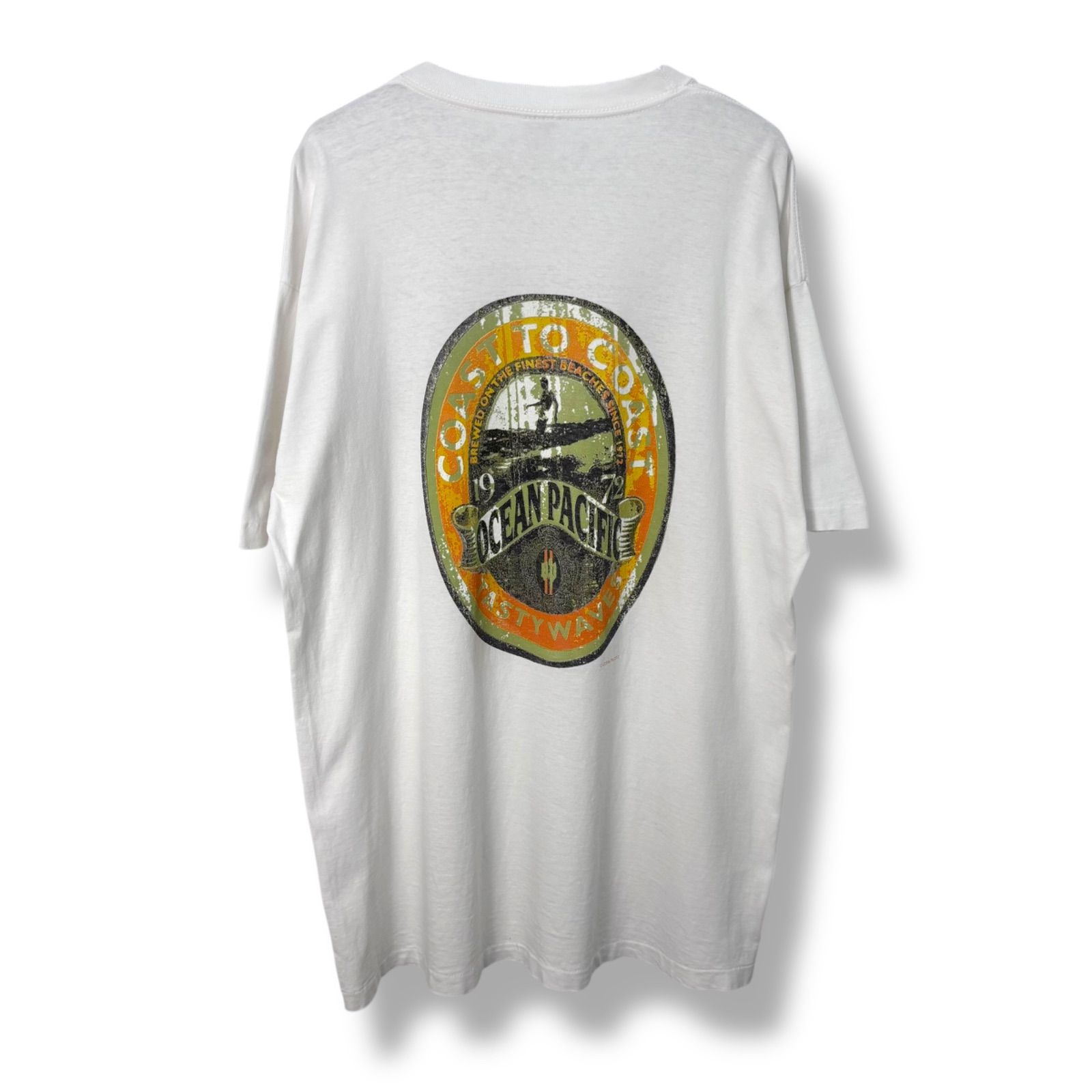 Rare】 90s Ocean Pacific Old Surf Print T-Shirt Made in USA 【XL 