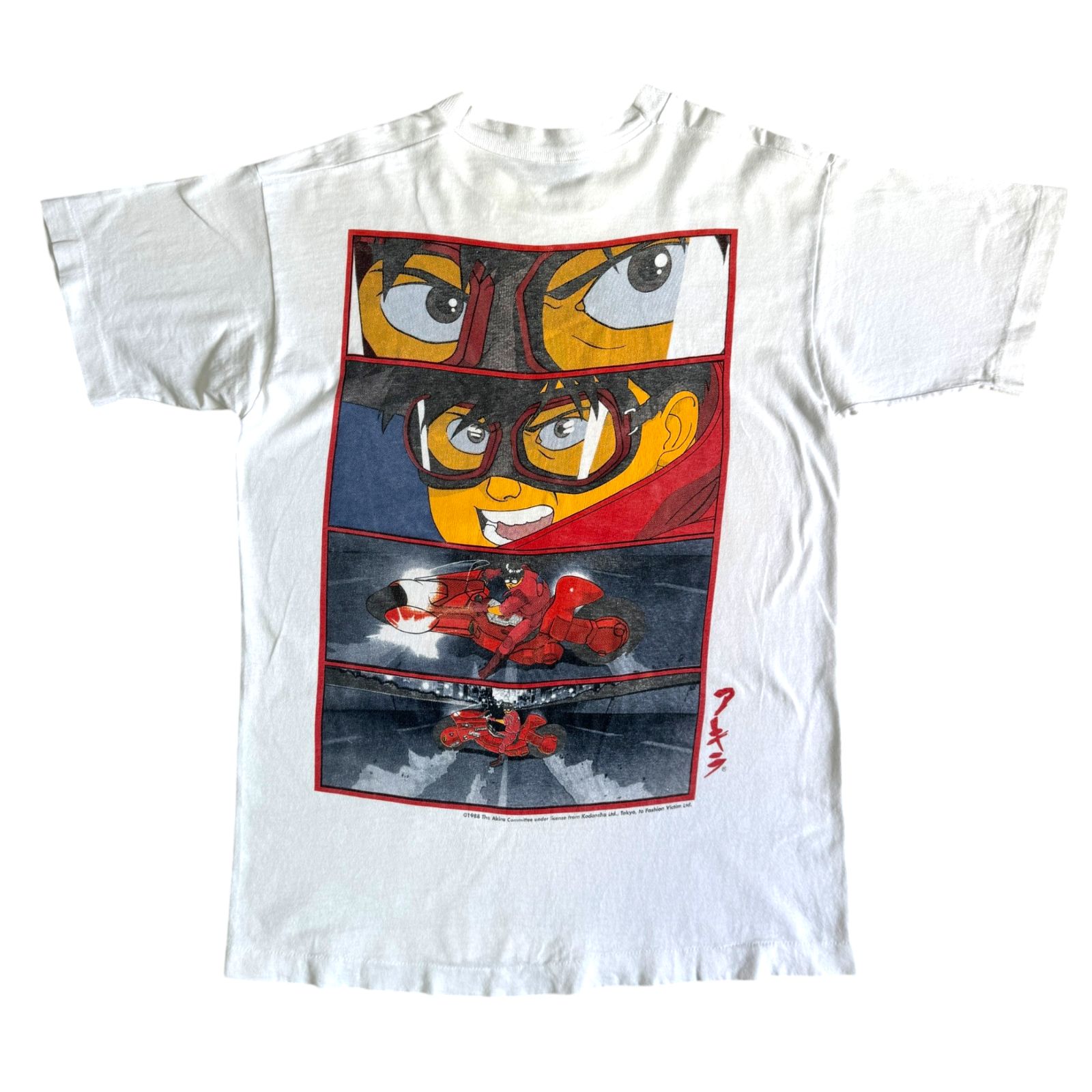 90s AKIRA 金田バイク コマ割り アニメ プリント Tシャツ Mサイズ