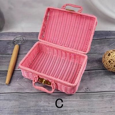 新品 バスケット トランク ケース 持ち運び 編みかご カゴ かわいい