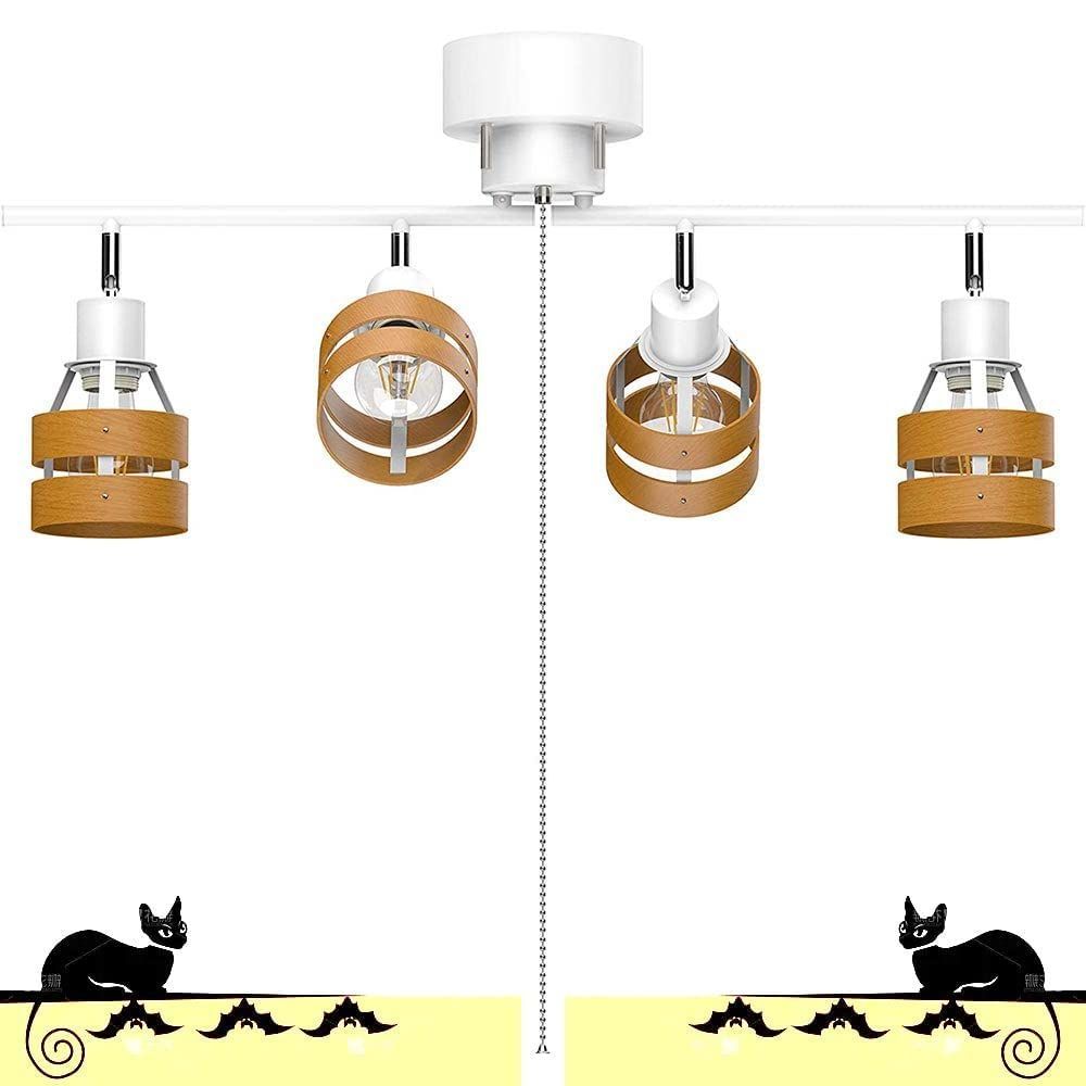 ホワイト・ナチュラル4灯 DINGLILED シーリングライト 4灯 レトロ