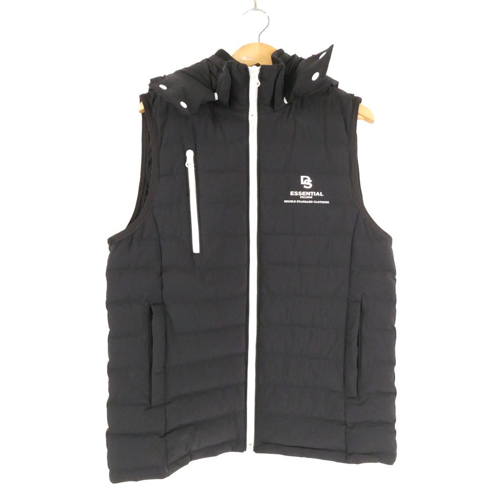 ダブルスタンダードクロージング　フード付きダウンベスト　黒　ニットコンビ 美品 DOUBLE STANDARD CLOTHING ダブルスタンダードクロージング