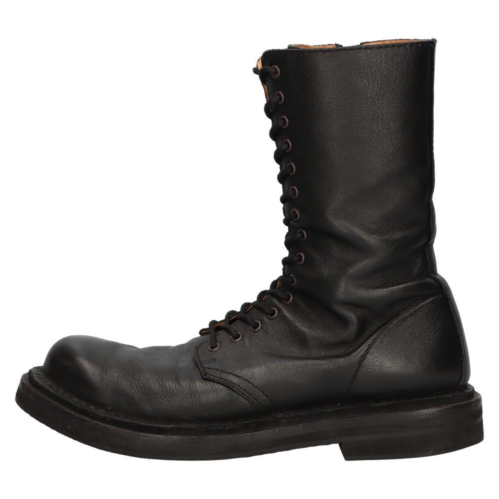 Yohji Yamamoto POUR HOMME ヨウジヤマモト プールオム 21AW ハイカットミリタリーブーツ レースアップ サイドジップ ブーツ ブラックHX-E05-762 Yohji Yamamoto POUR HOMME (ヨウジヤマモト プールオム) 21AW