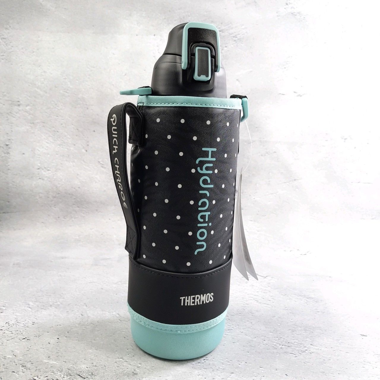 サーモス 水筒 真空断熱スポーツボトル ドットブラック 1.0L FHT-1000F D-BK ｜サーモス 水筒 真空断熱スポーツボトル ドットブラック 1.5L