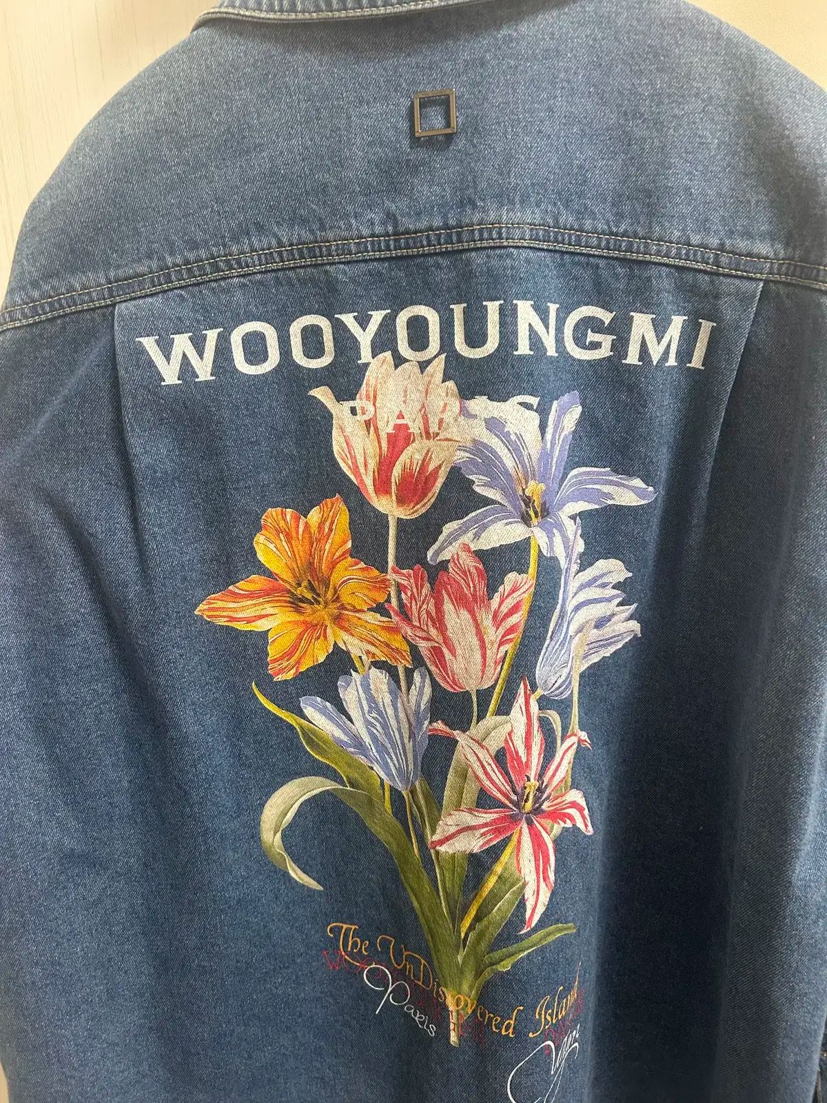 履歴 24SS WOOYOUNGMI ウーヨンミ フラワー プリント デニム シャツ 青 46