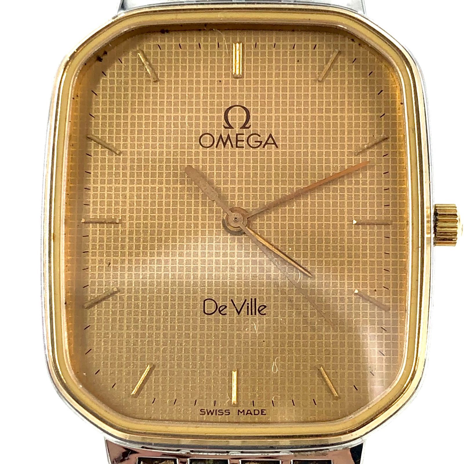 OMEGA オメガ De Ville デヴィル SS/GP/QZ メンズ腕時計 ゴールド文字