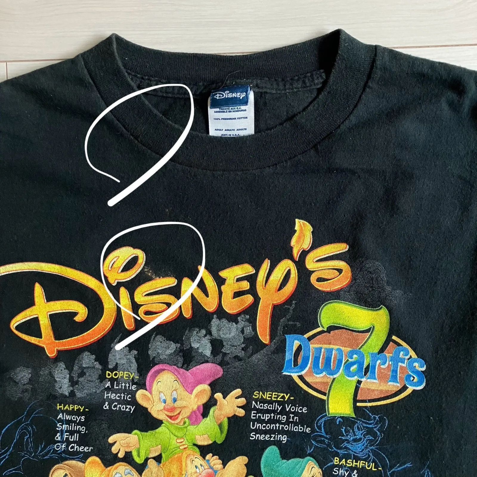 7人のこびと Tシャツ XLサイズ 黒 藤ヶ谷太輔 着用 ディズニー 小人
