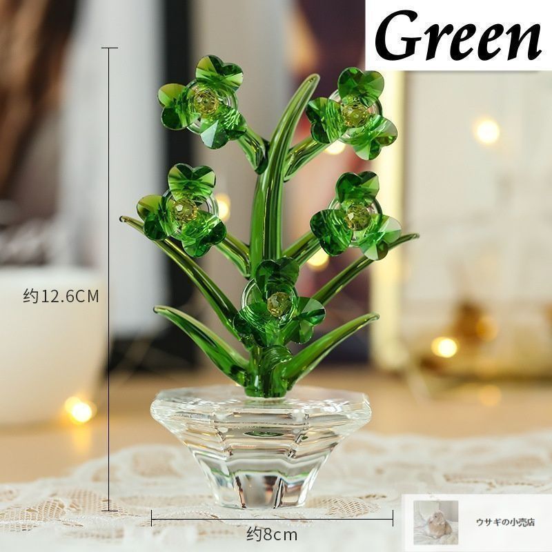 フランス　アンティーク　造花　ガラスオブジェ　置物 Amazon.co.jp: JAnjiaLxY クリスタルガラス 蓮の花 置物