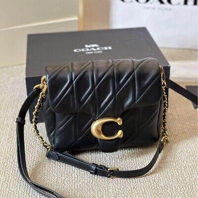 COACH コーチ スクエアタビー 20 ショルダーバッグ ブラック CW629