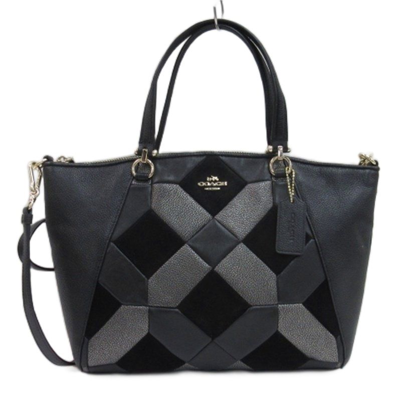 【美品】 COACH コーチ ハンドバッグ ブラック パッチワーク COACH - COACH♡パッチワークハンドバッグの通販 by AIRMAIL