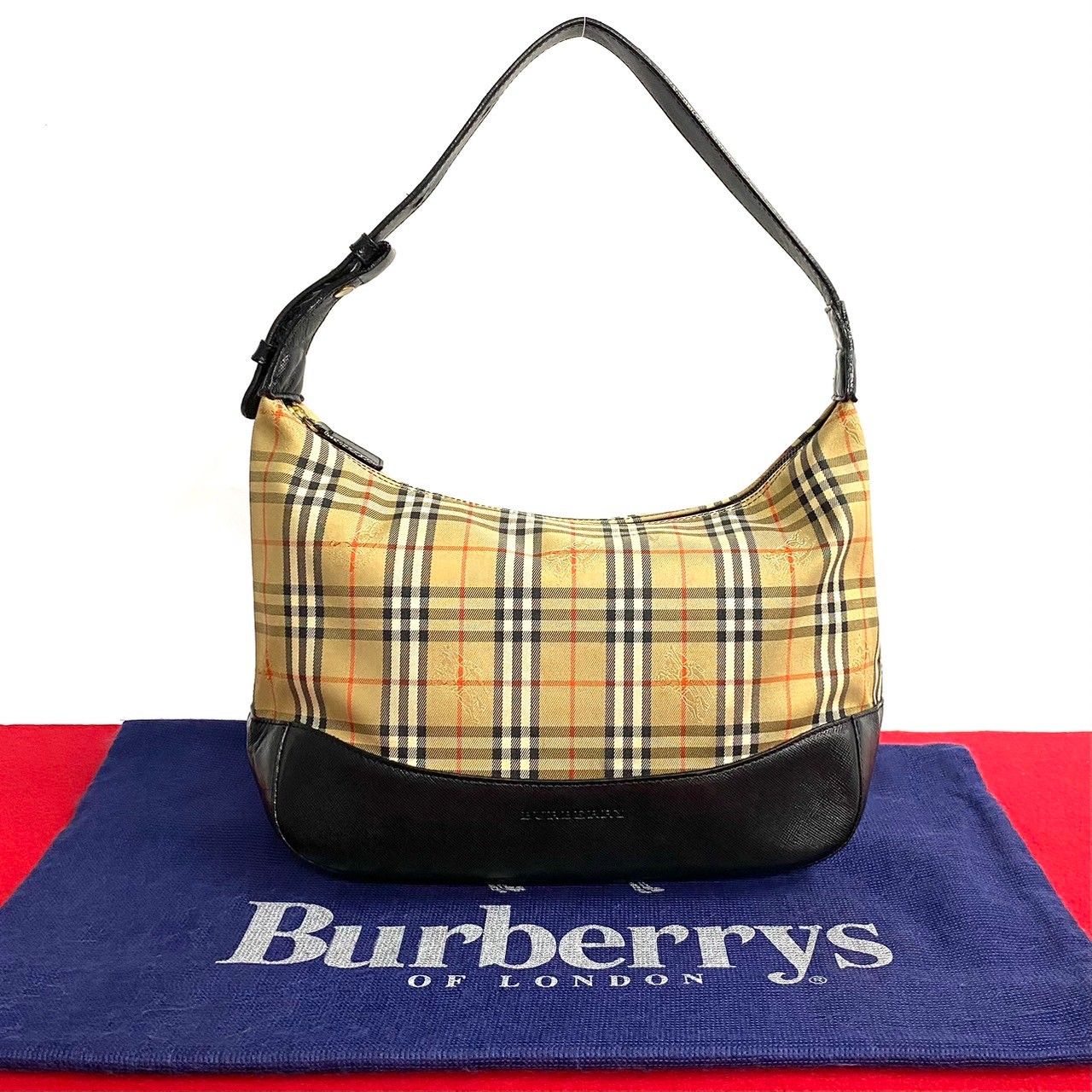 美品 BURBERRY バーバリー ノバチェック シャドーホース ハンドバック BURBERRY バーバリー ノバチェック シャドーホース ハンドバッグ