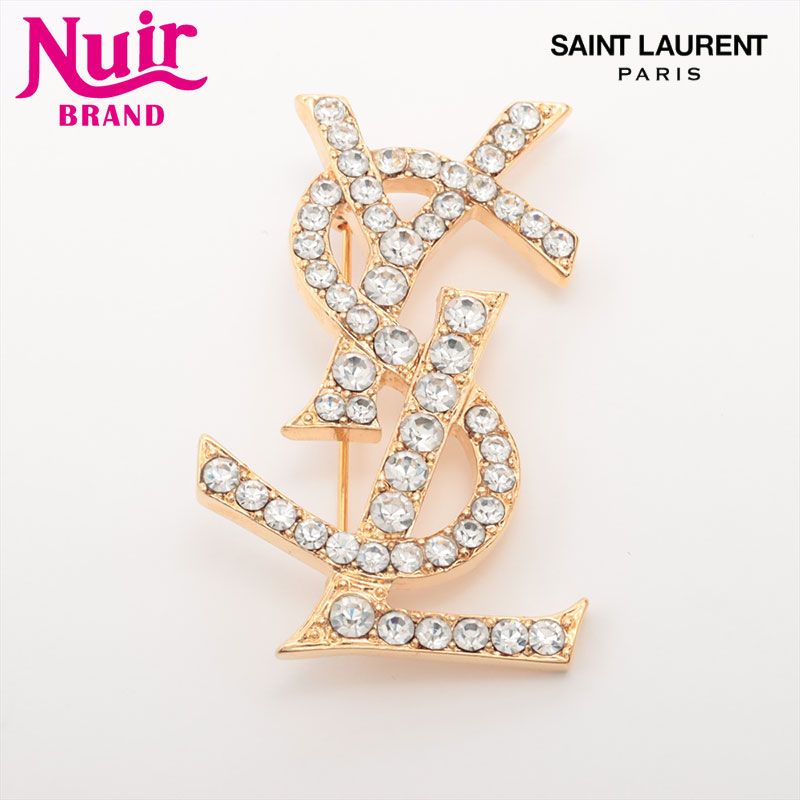 YVES SAINT LAURENT イヴ サンローラン ブローチ YSLロゴ