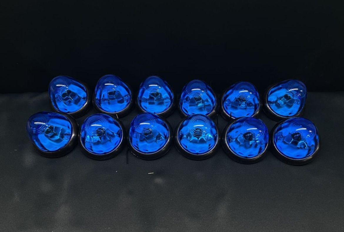 YT-455　12個　ブルー　青　Ｐトップマーカーランプ 樹脂レンズ プラ 電球式 24V レトロ デコトラ アート ヤック トラックショップASC
