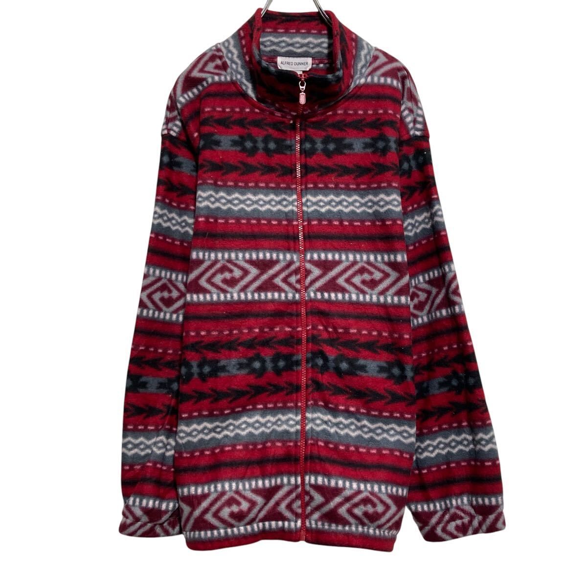 ALFRED DUNNER フリース ジャケット アルフレッドダナー 2X レッド 総柄 アウトドア フルジップ 古着卸 アメリカ仕入 a610-7263