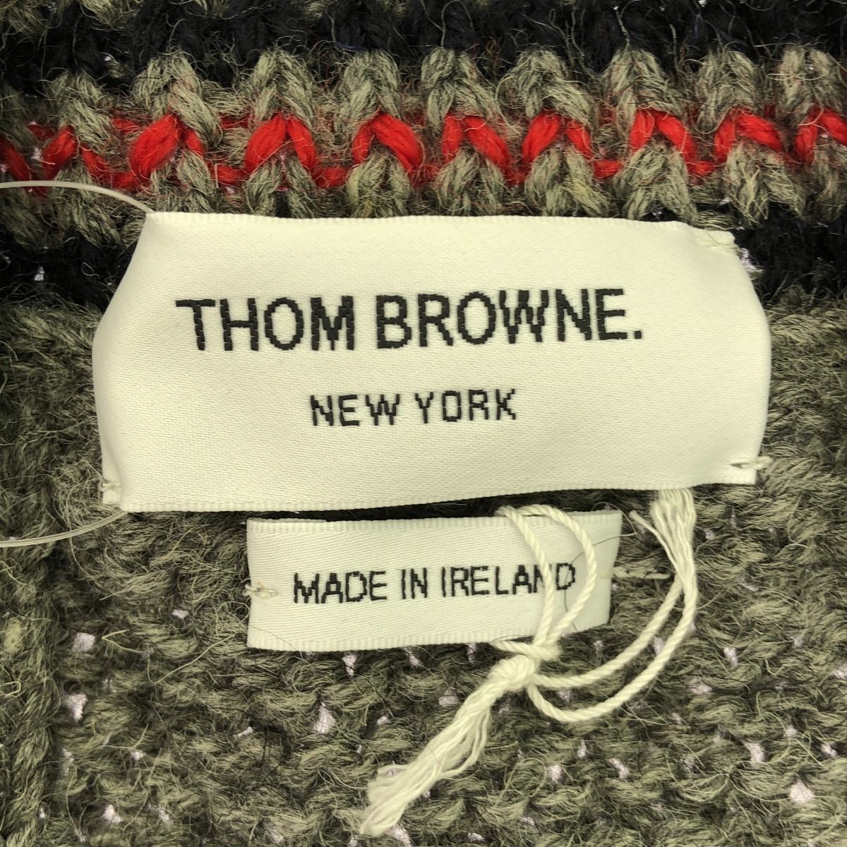 THOM BROWNE トム ブラウン ケーブル編みVネックカーディガン