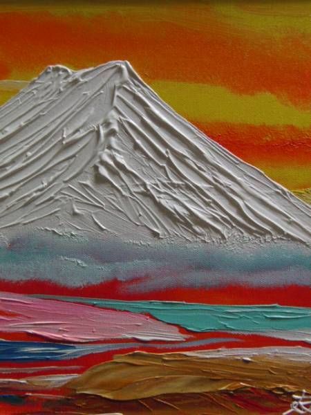 ≪国美協≫TOMOYUKI・友之、『雪の富士山』、油彩画、F6号：40,9×31,8cm、油絵一点物、新品高級油彩額付、直筆サイン・真作保証付