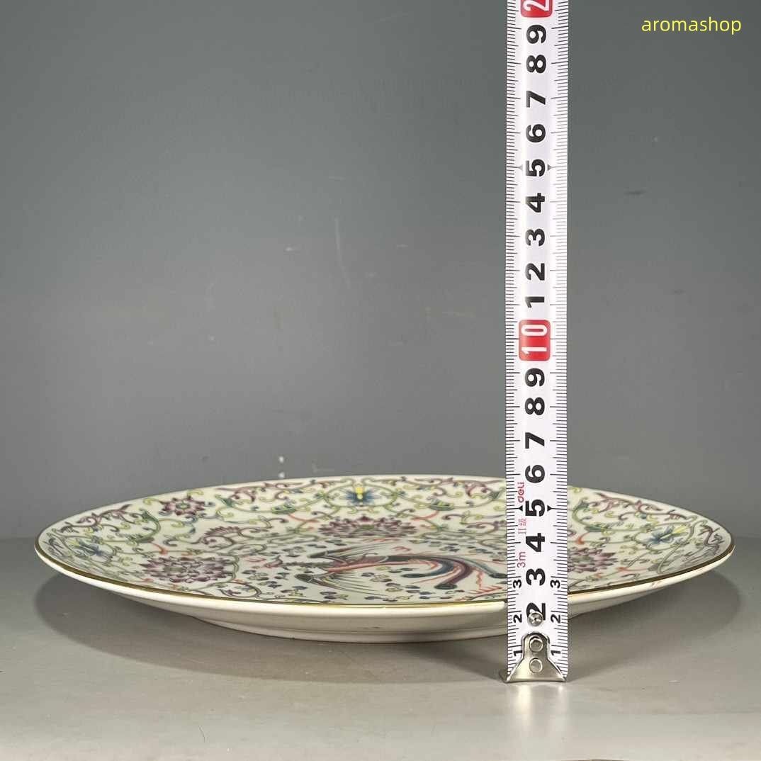 超美品! お皿 観賞皿 五彩鳳紋賞皿 観賞 装飾 置物 賞物 中国