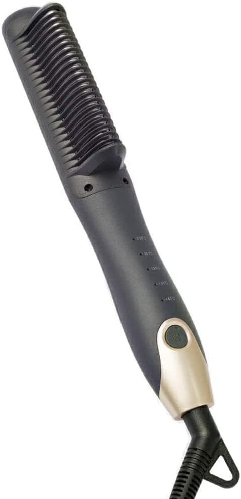 【挟まないから簡単×ダメージレス】【肌に触れない安全設計】【60秒で温まるから忙しい朝の時短に】ヒートブラシ コームヘアアイロン2 コームアイロン ヘアアイロンブラシ 【海外対応】【自動OFFで消し忘れても安心】サラつやストレート アゲツヤ [ブラック]