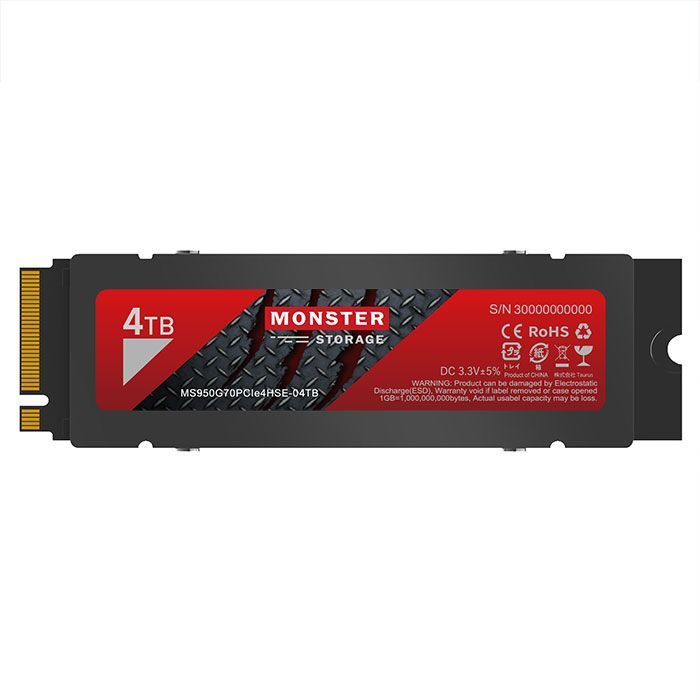 Monster Storage SSD 2TB NVMe PCIe Gen4 PS5 ヒートシンク付き M.2