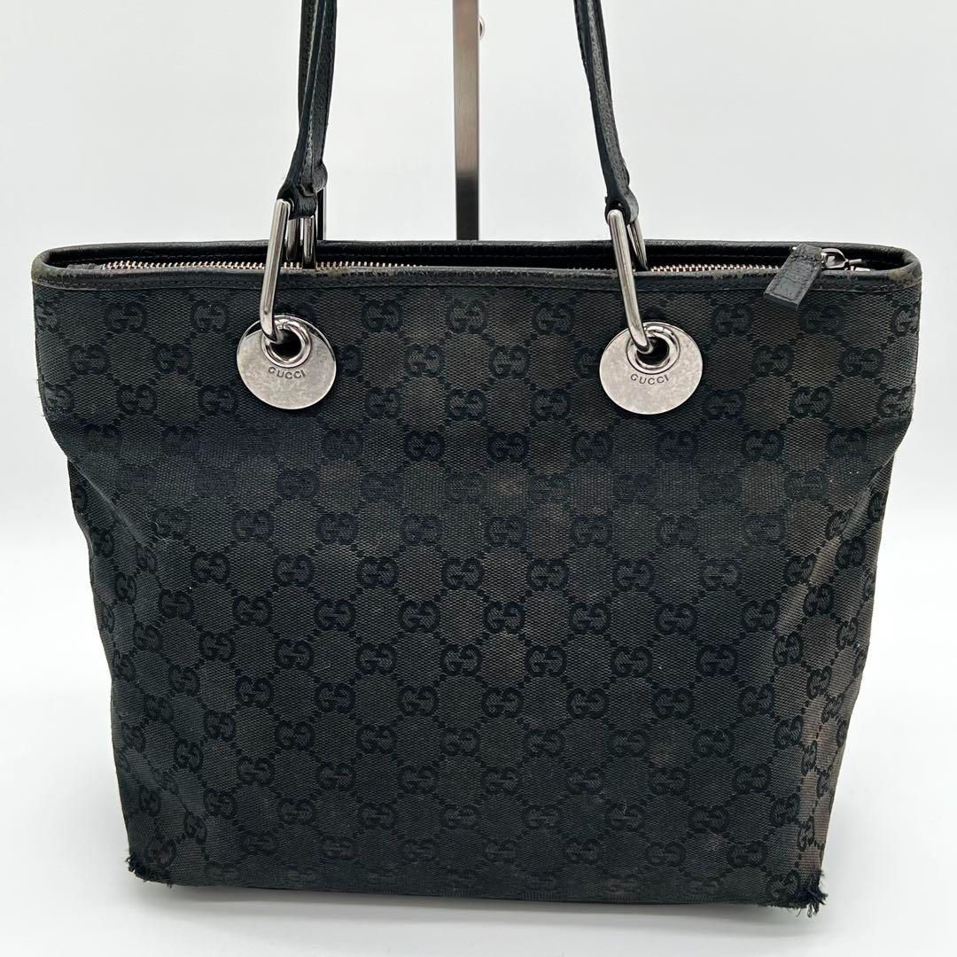 GUCCI グッチ エクリプス GGキャンバス トートバッグ ハンドバッグ 黒 良品】グッチエクリプスライン トートバッグ GG柄 キャンバス