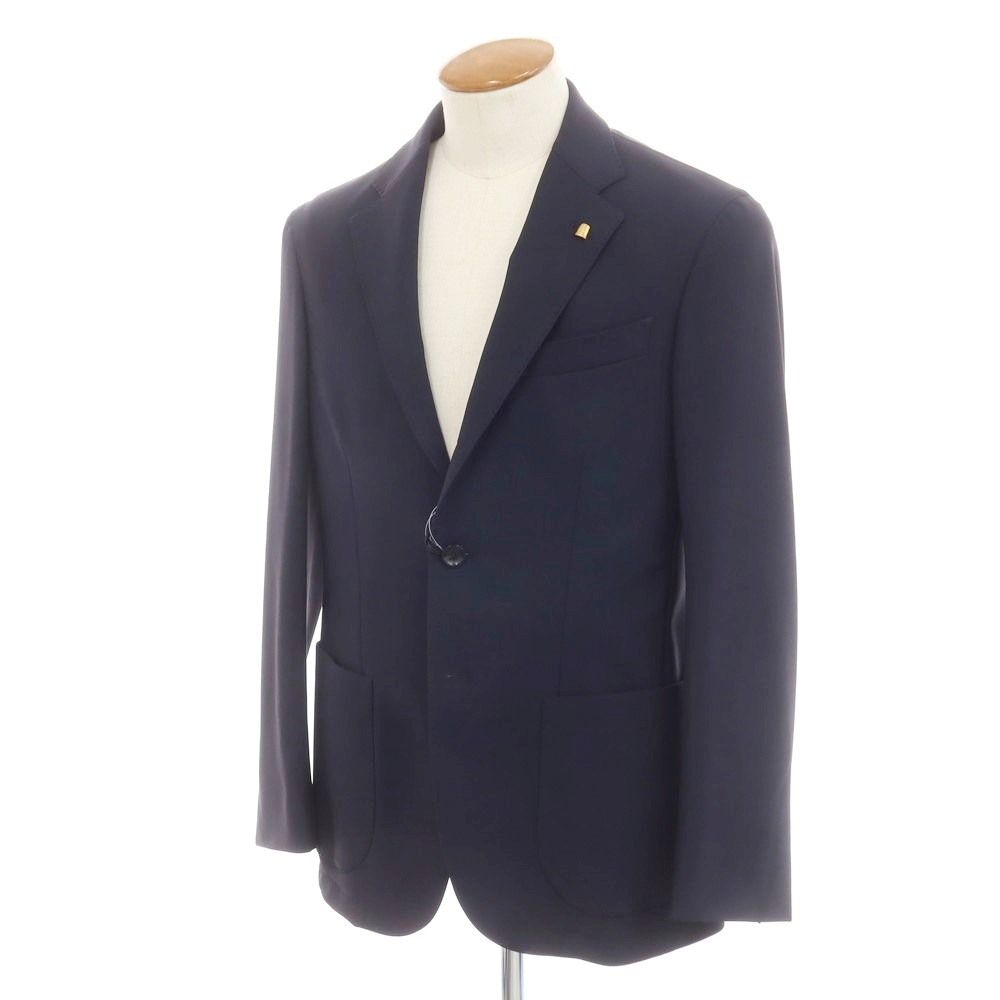 アウトレット サルトリア ラトーレ SARTORIA LATORRE ウールナイロンジャージー テーラードジャケット ネイビー サイズ46 メンズ
