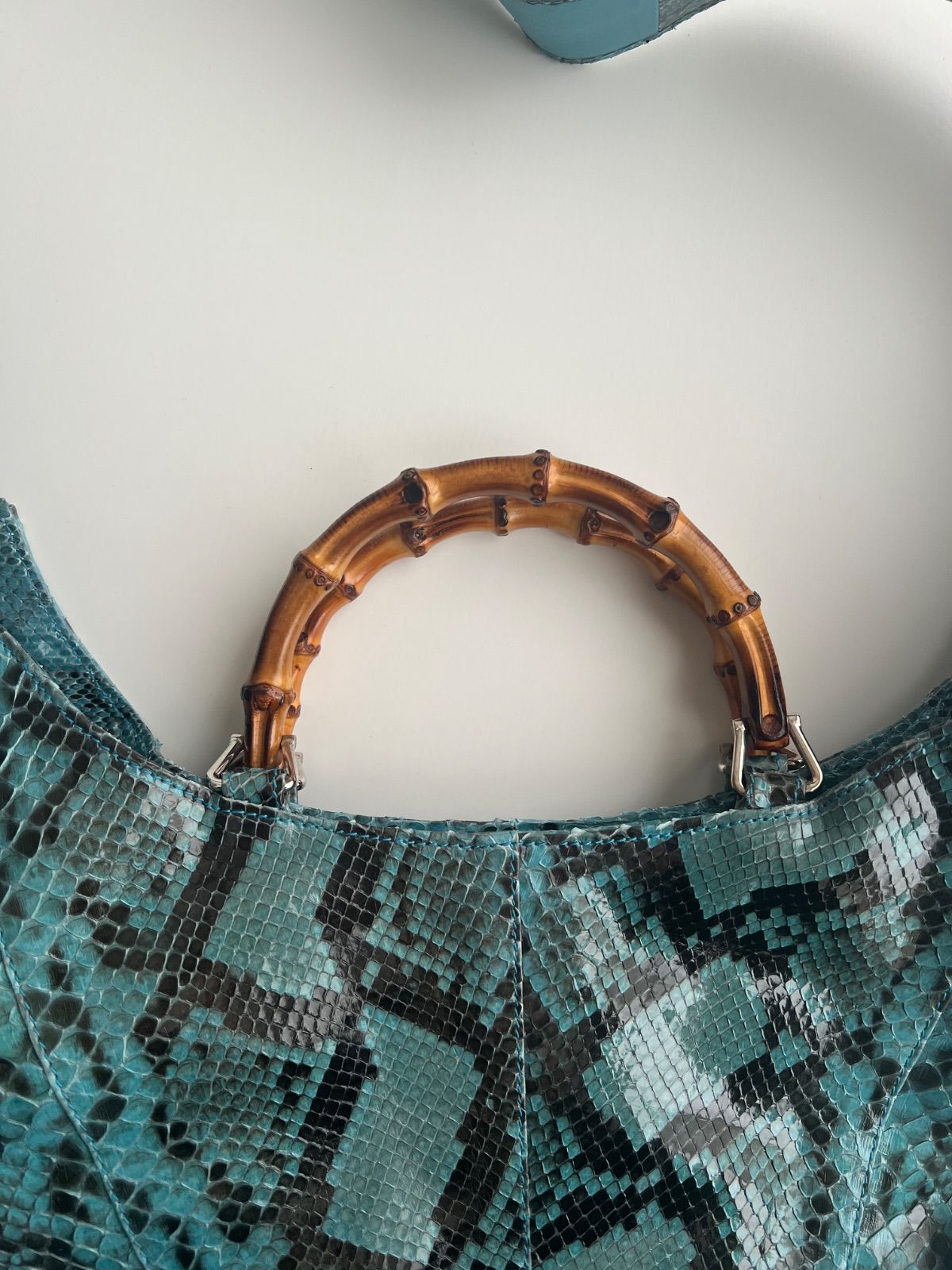 SS1996 GUCCI ショルダーバッグ バンブー パイソン レザー バッグ SS1996 GUCCI CAMPAIGN PYTHON 2WAY SHOULDER BAG グッチ トムフォード