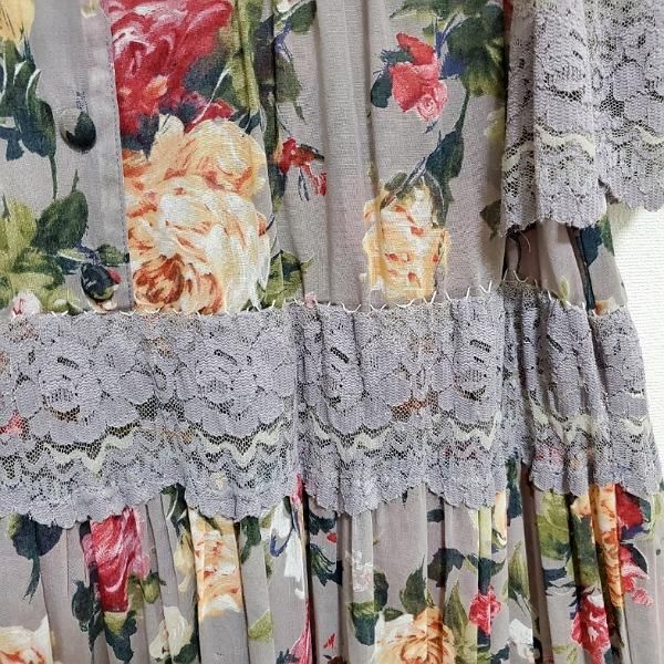 DOROTHE ドロシー 花柄 総柄 手染めレース ロング ワンピース DOROTHE ドロシー 花柄 総柄 手染めレース ロング ワンピース