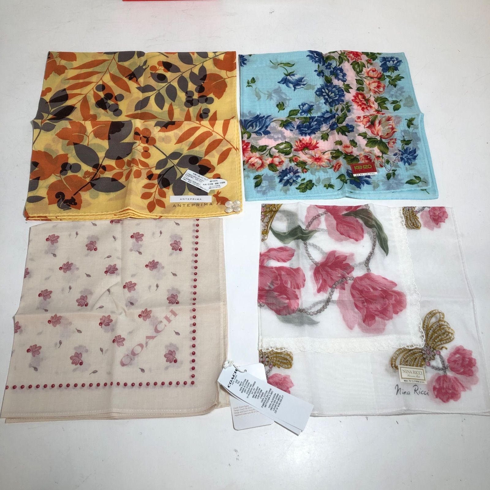 ☆ブランドハンカチ 15枚まとめ売り (新品×14枚、中古品×1枚 