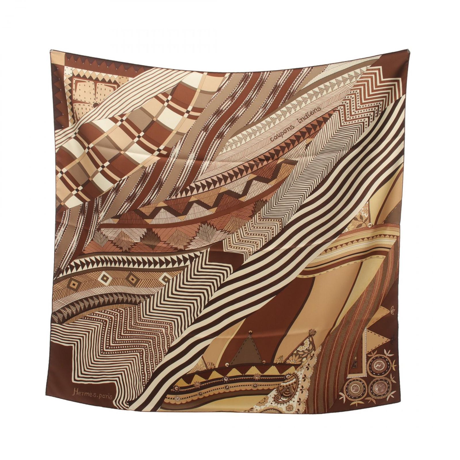 エルメス HERMES スカーフ カレ90 COUPONS INDIENS シルク スカーフ