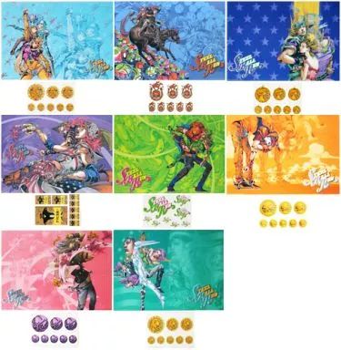 デスクマット 全8種セット ビジュアルデスクマット＆ステッカー 一番くじ ジョジョの奇妙な冒険 Part7 スティール ボール ラン I賞