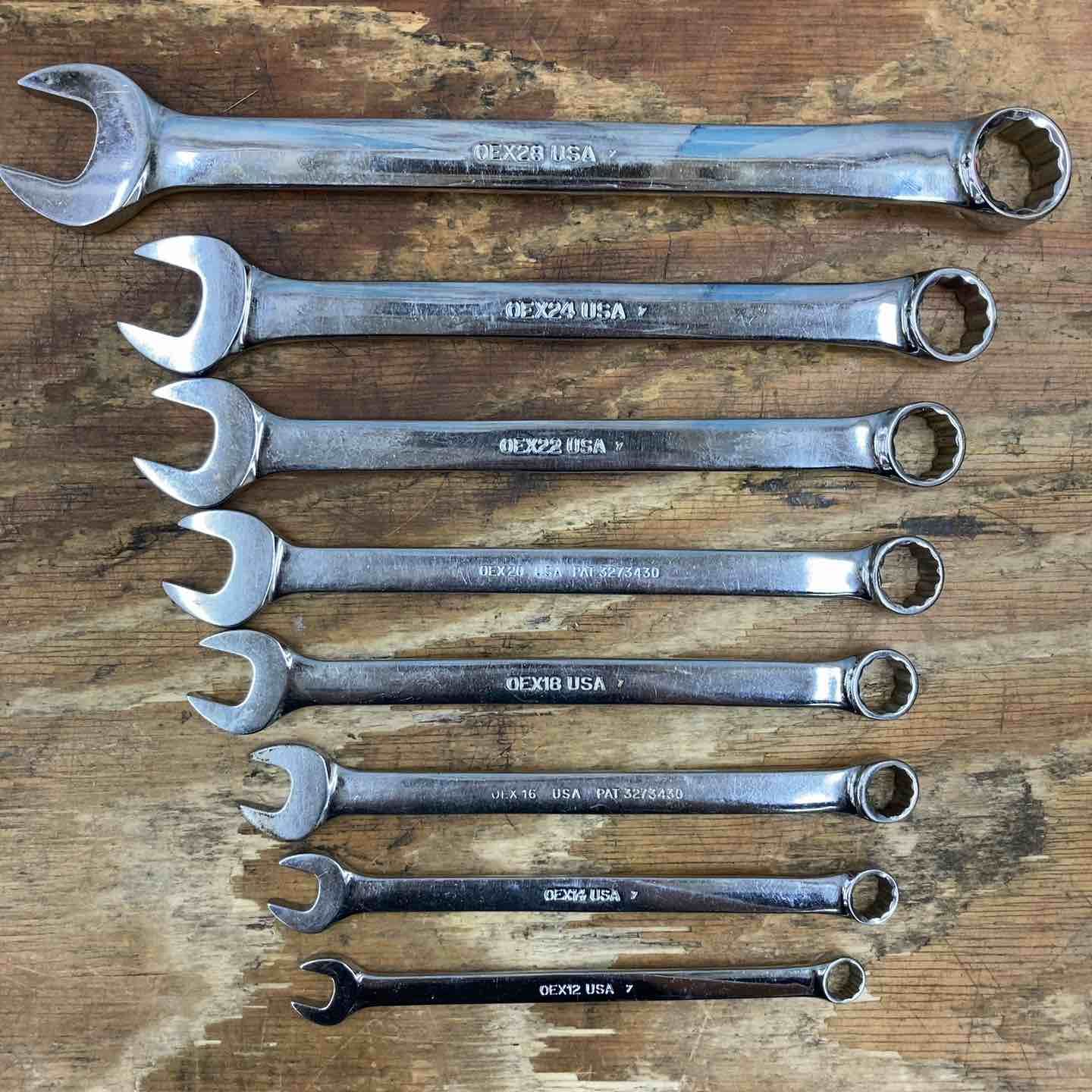 品 ▲スナップオン Snap-on コンビネーションレンチ 8本セット OEX28|24|22|20|18|16|14|12 旧ロゴ 柏店