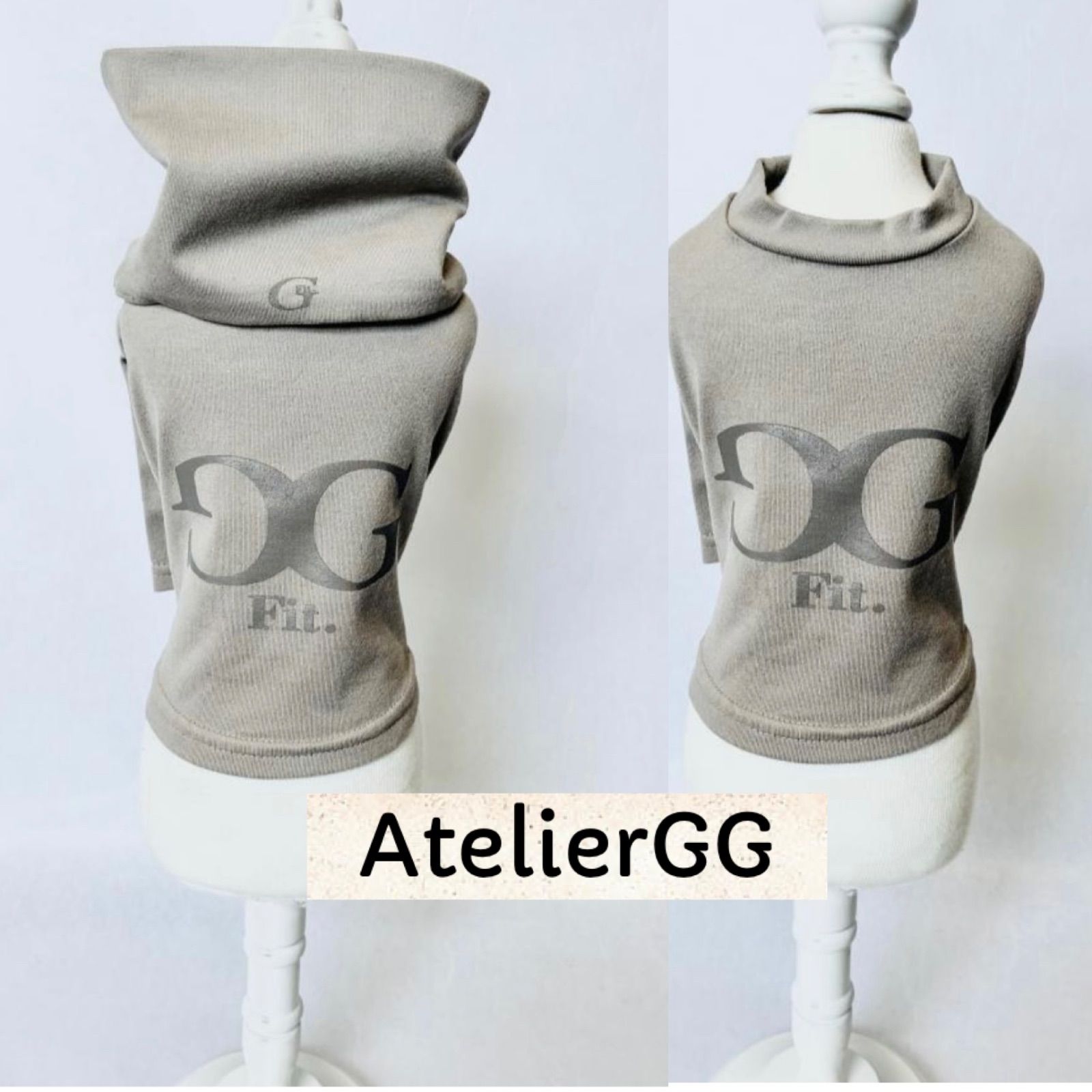 犬服・アクセサリー ateliergg ♡AtelierGG アトリエジジ GGフィットロングスリーヴTシャツ 日本製