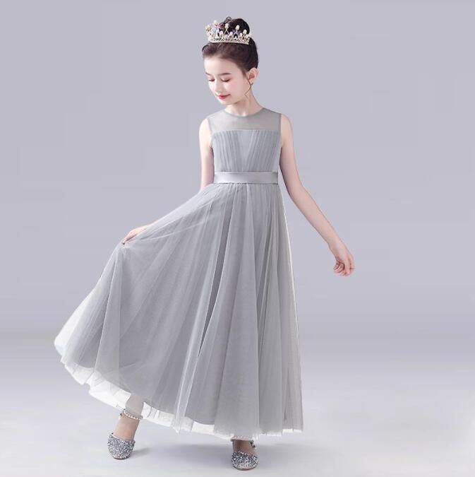 子どもドレスキッズドレス 子供ドレス ロング丈 発表会ドレス ジュニア 女の子 ロング コンクール ドレス 結婚式 キッズ こども フォーマル リボン ブルー ミントグリーン ノースリブ 無地 ピアノ発表会 mi2Q889