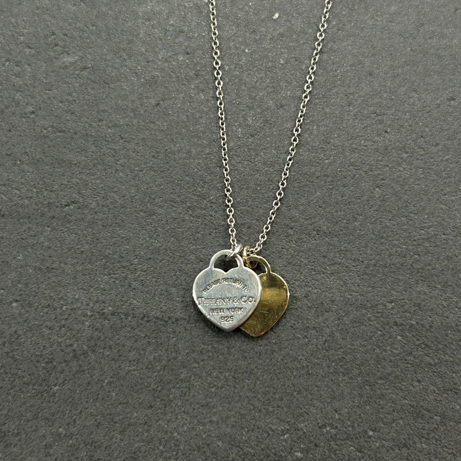 Tiffany リターントゥ ダブルハートタグ ネックレス SV925×AU750 
